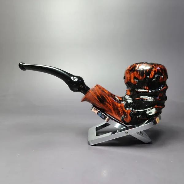 Nording Abstract Partially Rusticated Freehand Estate Briar Pipe, Unsmoked - Image 5