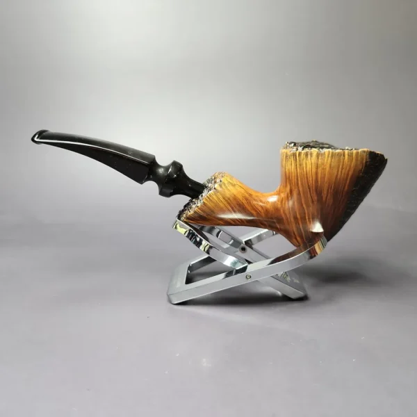 Bari Wiking 7095 Part Sandblasted Freehand Estate Briar Pipe, Danish Estates - Image 5