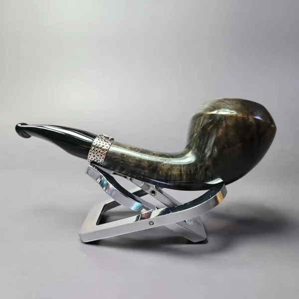 Nording Silver Classic Smooth Rhodesian Horn Estate Briar Pipe, Unsmoked - Image 5