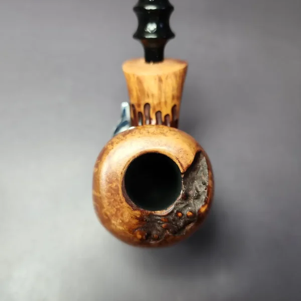 Nording Spruce Partially Rusticated Freehand Estate Briar Pipe, Unsmoked - Image 6