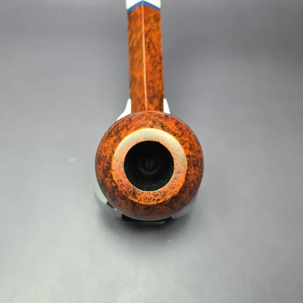Manduela Smooth Bulldog w/ Bone & Blue Ebonite Estate Briar Pipe, Unsmoked - Image 6