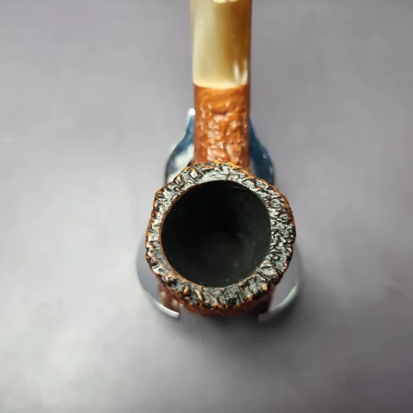Caminetto Business 192 Large Rusticated Bent Billiard Estate Briar Pipe, Italian Estates - Image 6