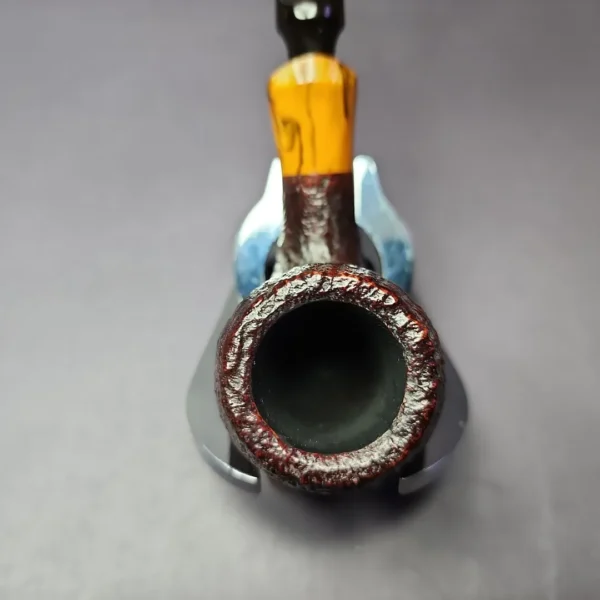 Hilson Unicorn Sandblasted Egg w/ Acrylic Estate Briar Pipe, Dutch Estates - Image 7