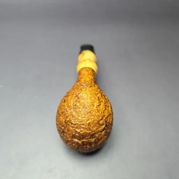 Chris Asteriou Contast Sandblasted Apple w/ Bamboo Estate Briar Pipe, Unsmoked - Image 7