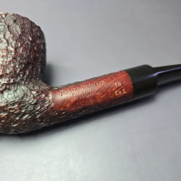 James Upshall Bark Extra Large Rusticated Cavalier Estate Briar Pipe, Unsmoked - Image 7