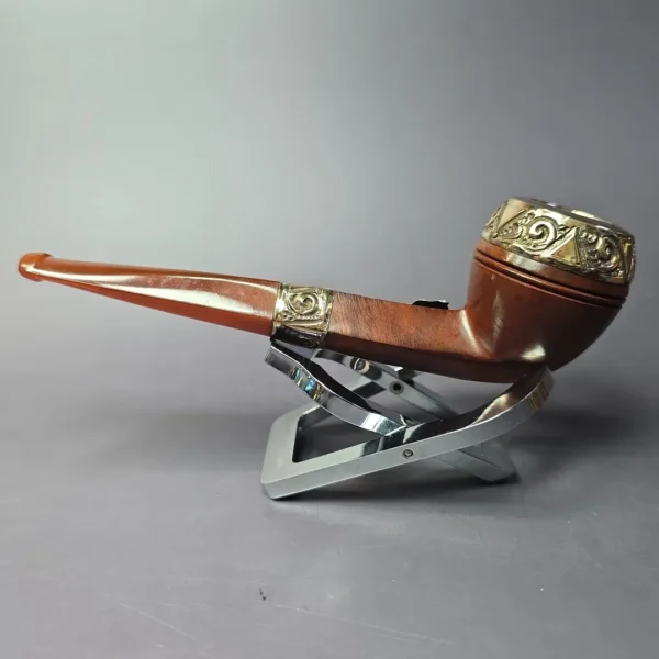 19th c. CPF Best Make Bulldog w/ Silver Antique Estate Briar Pipe, Unsmoked - Image 7