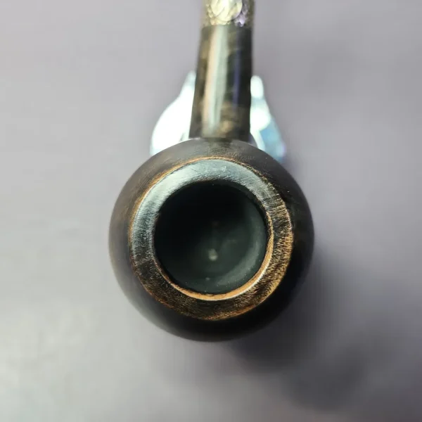 Nording Silver Classic Smooth Rhodesian Horn Estate Briar Pipe, Unsmoked - Image 7
