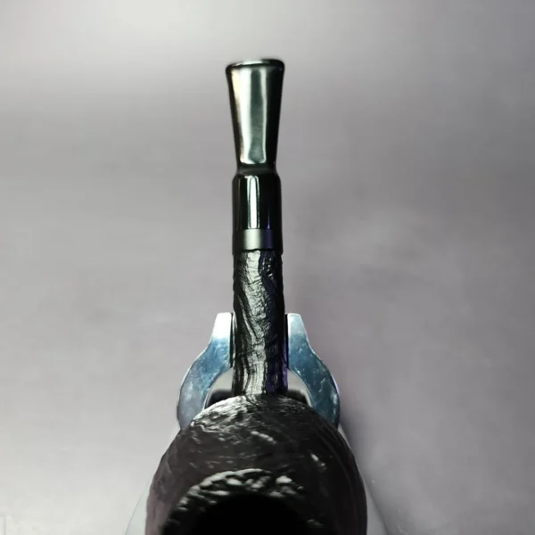 Proxima by Piero Vitale Black Sandblasted Egg Estate Briar Pipe, New - Image 7