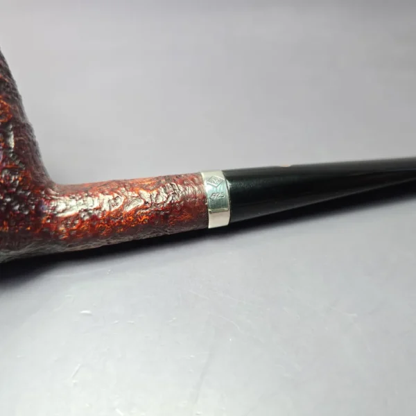 Ashton Pebble Grain XX Sandblasted Billiard w/ Silver Estate Briar Pipe, English Estates - Image 8