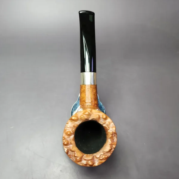 Savinelli Autograph Part Sandblasted Freehand w/ Silver Estate Briar Pipe, Italian Estates - Image 8