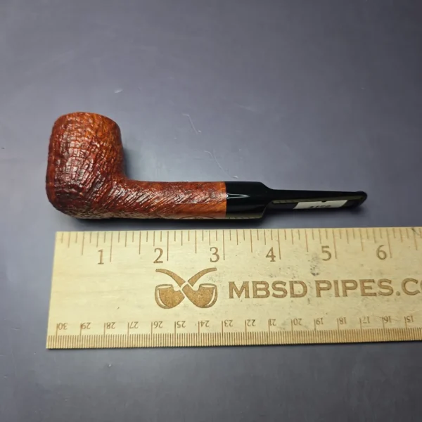 Merchant Service Originals by G. Polla Sandblasted Billiard Handmade Briar Pipe, New - Image 8