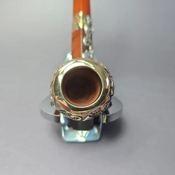 19th c. CPF Best Make Bulldog w/ Silver Antique Estate Briar Pipe, Unsmoked - Image 8