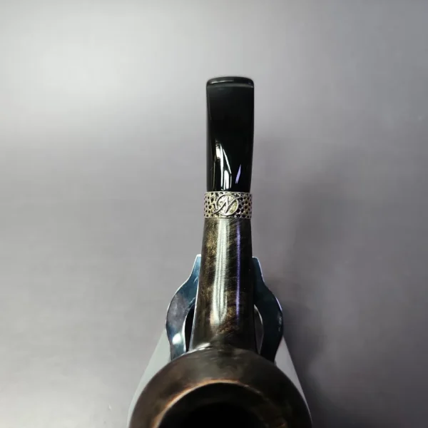 Nording Silver Classic Smooth Rhodesian Horn Estate Briar Pipe, Unsmoked - Image 8