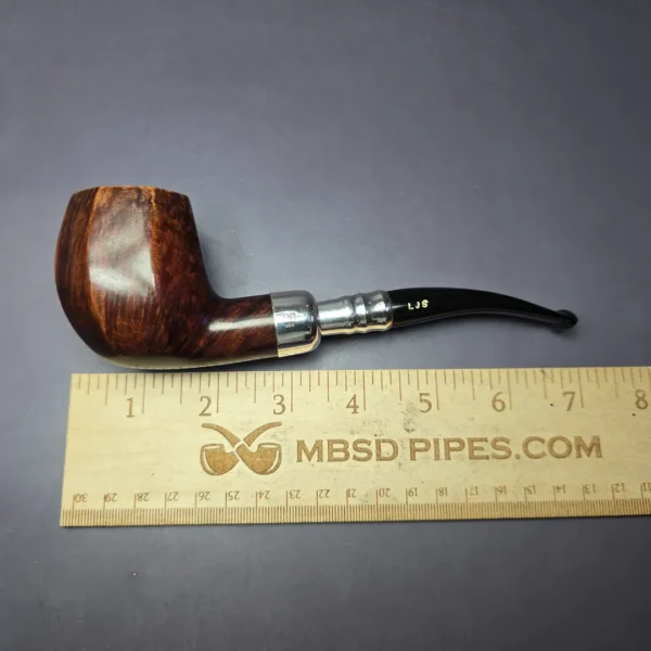 Ferndown Reo 3 Star Silver Spigot Panel Apple Estate Briar Pipe, English Estates - Image 9