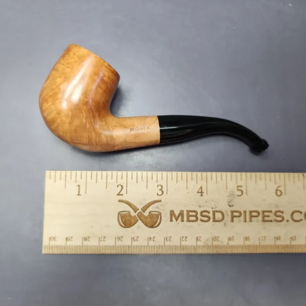 Roma Smooth Bent Billiard Estate Briar Pipe, Unsmoked - Image 9