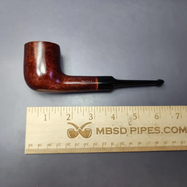 Roma Smooth Saddle Billiard Estate Briar Pipe, Unsmoked - Image 9