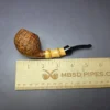 Chris Asteriou Contast Sandblasted Apple w/ Bamboo Estate Briar Pipe, Unsmoked - Image 9