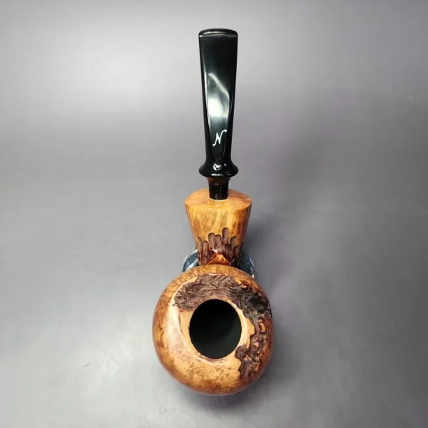Nording Spruce Partially Rusticated Freehand Estate Briar Pipe, Unsmoked - Image 9