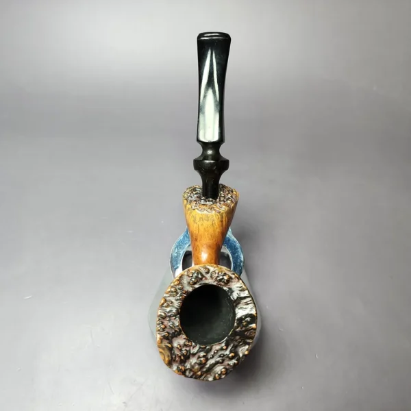 Bari Wiking 7095 Part Sandblasted Freehand Estate Briar Pipe, Danish Estates - Image 9