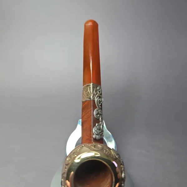 19th c. CPF Best Make Bulldog w/ Silver Antique Estate Briar Pipe, Unsmoked - Image 9