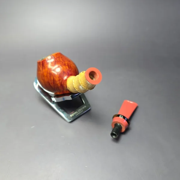 SU Pipes Smooth Brandy w/ Buddha Bamboo Handmade Briar Pipe, New - Image 10