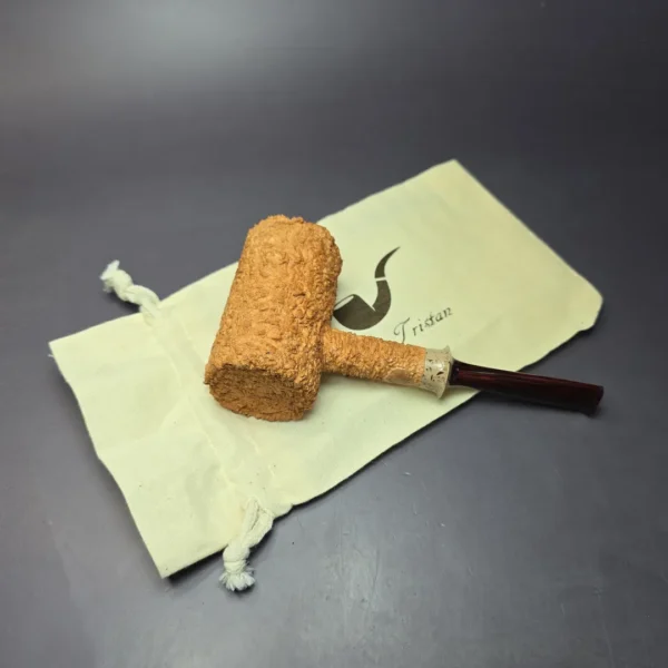 Pipe Tristan Rusticated Poker w/ Durat Handmade Briar Pipe, New - Image 10