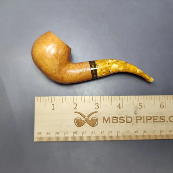 Savinelli Miele 642 Smooth Bent Apple Estate Briar Pipe, Italian Estates, 6mm - Image 10