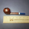 Manduela Smooth Bulldog w/ Bone & Blue Ebonite Estate Briar Pipe, Unsmoked - Image 10