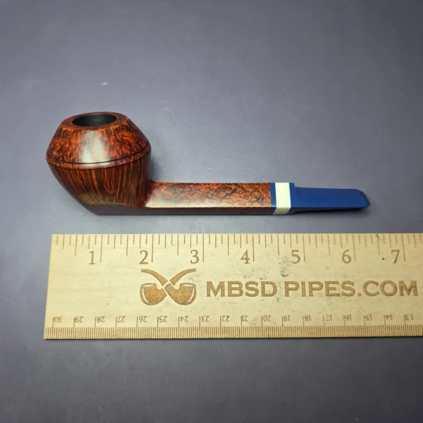 Manduela Smooth Bulldog w/ Bone & Blue Ebonite Estate Briar Pipe, Unsmoked - Image 10