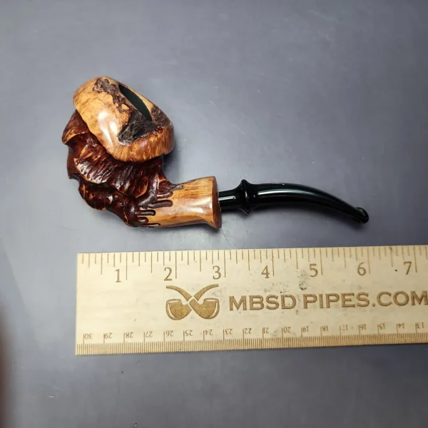 Nording Spruce Partially Rusticated Freehand Estate Briar Pipe, Unsmoked - Image 10