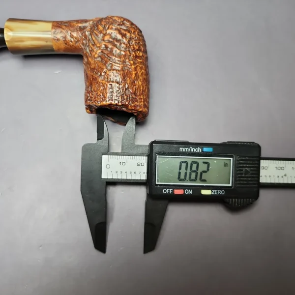Savinelli Nonpareil Sandblasted Billiard w/ Horn Estate Briar Pipe, Italian Estates - Image 10