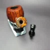 Peder Jeppesen Sandblasted Apple w/ Amberoid Estate Briar Pipe, Danish Estates - Image 11