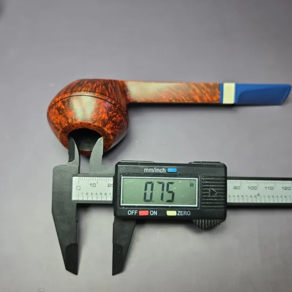 Manduela Smooth Bulldog w/ Bone & Blue Ebonite Estate Briar Pipe, Unsmoked - Image 11