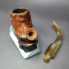 Caminetto Business 192 Large Rusticated Bent Billiard Estate Briar Pipe, Italian Estates - Image 11