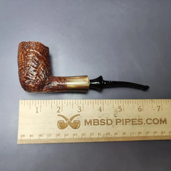 Savinelli Nonpareil Sandblasted Billiard w/ Horn Estate Briar Pipe, Italian Estates - Image 11
