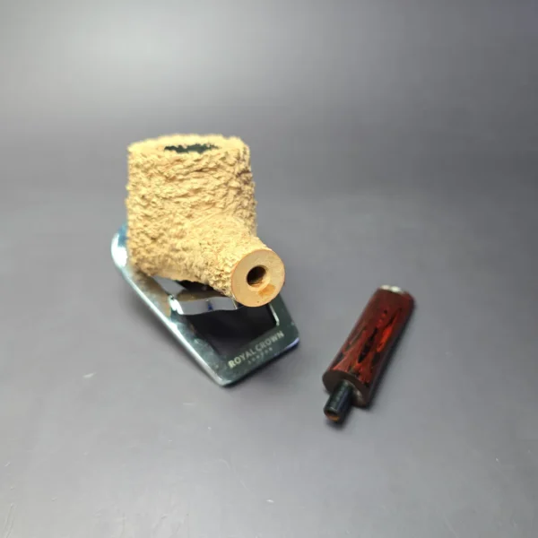 Pipe Tristan Natural Granite Rusticated "55" Pot Handmade Briar Pipe, New - Image 11