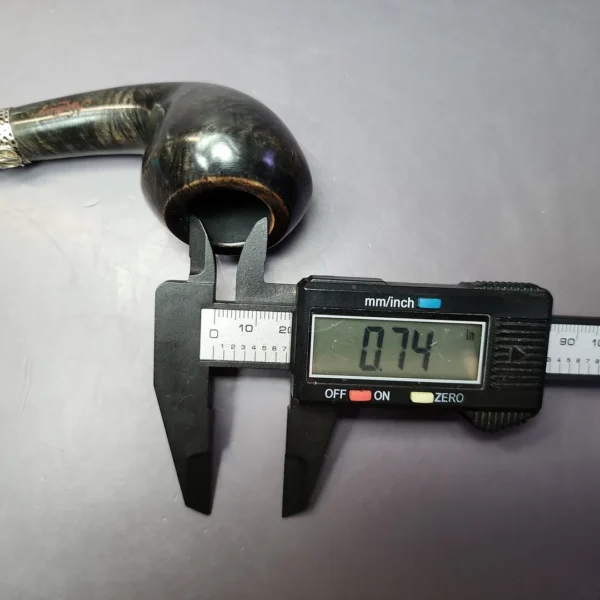 Nording Silver Classic Smooth Rhodesian Horn Estate Briar Pipe, Unsmoked - Image 11