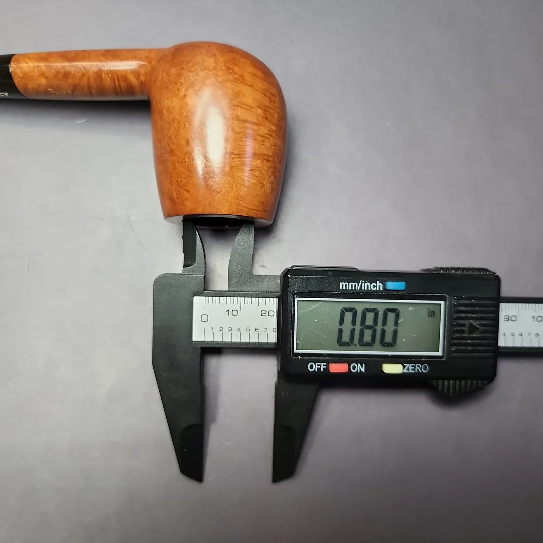 Barontini Diamante 313 Smooth Oval Shank Billiard Estate Briar Pipe, Unsmoked - Image 11