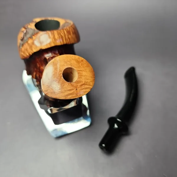 Nording Spruce Partially Rusticated Freehand Estate Briar Pipe, Unsmoked - Image 12