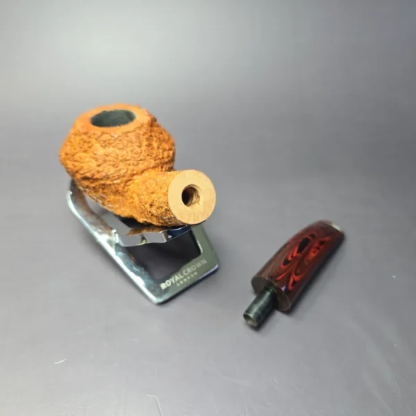 Pipe Tristan Granite Rusticated Bullmoose Handmade Briar Pipe, New - Image 12