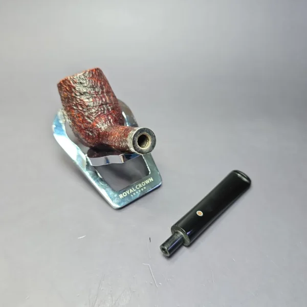 Ashton Pebble Grain XX Sandblasted Billiard w/ Silver Estate Briar Pipe, English Estates - Image 12