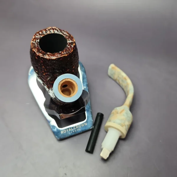 Savinelli Sasso 614 Rusticated Bent Billiard Briar Pipe, New, 6mm - Image 12