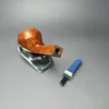 Manduela Smooth Bulldog w/ Bone & Blue Ebonite Estate Briar Pipe, Unsmoked - Image 12