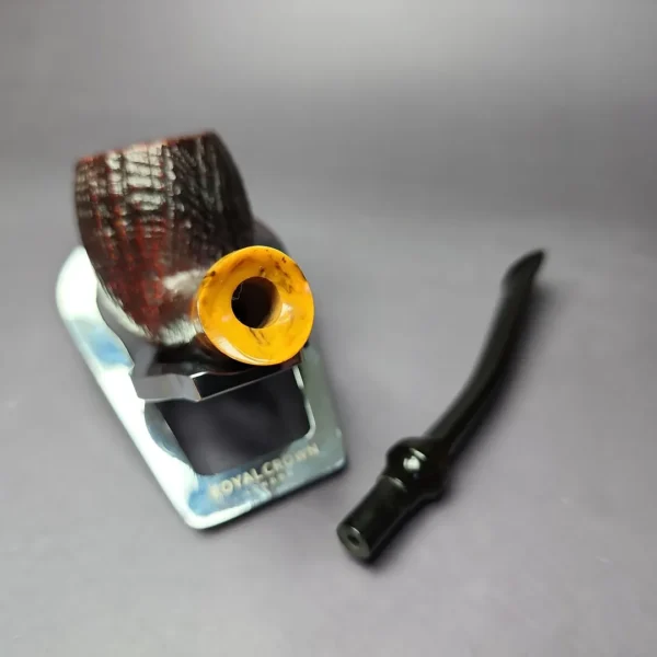 Hilson Unicorn Sandblasted Egg w/ Acrylic Estate Briar Pipe, Dutch Estates - Image 12