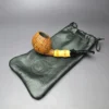 Chris Asteriou Contast Sandblasted Apple w/ Bamboo Estate Briar Pipe, Unsmoked - Image 12