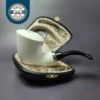 MBSD Meerschaum Silver Smooth Stubby Dublin Block Meerschaum Pipe, New