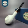 MBSD Meerschaum Deluxe Rustic Squat Rhodesian Block Meerschaum Pipe, Briar-Mortise