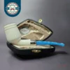 MBSD Meerschaum Silver Smooth Cutty w/ Case Block Meerschaum Pipe, New