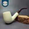 Smooth Block Meerschaum Bent Billiard Estate Pipe, Unsmoked