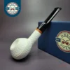 MBSD Meerschaum Deluxe Rustic Squat Rhodesian Block Meerschaum Pipe, Briar-Mortise, New